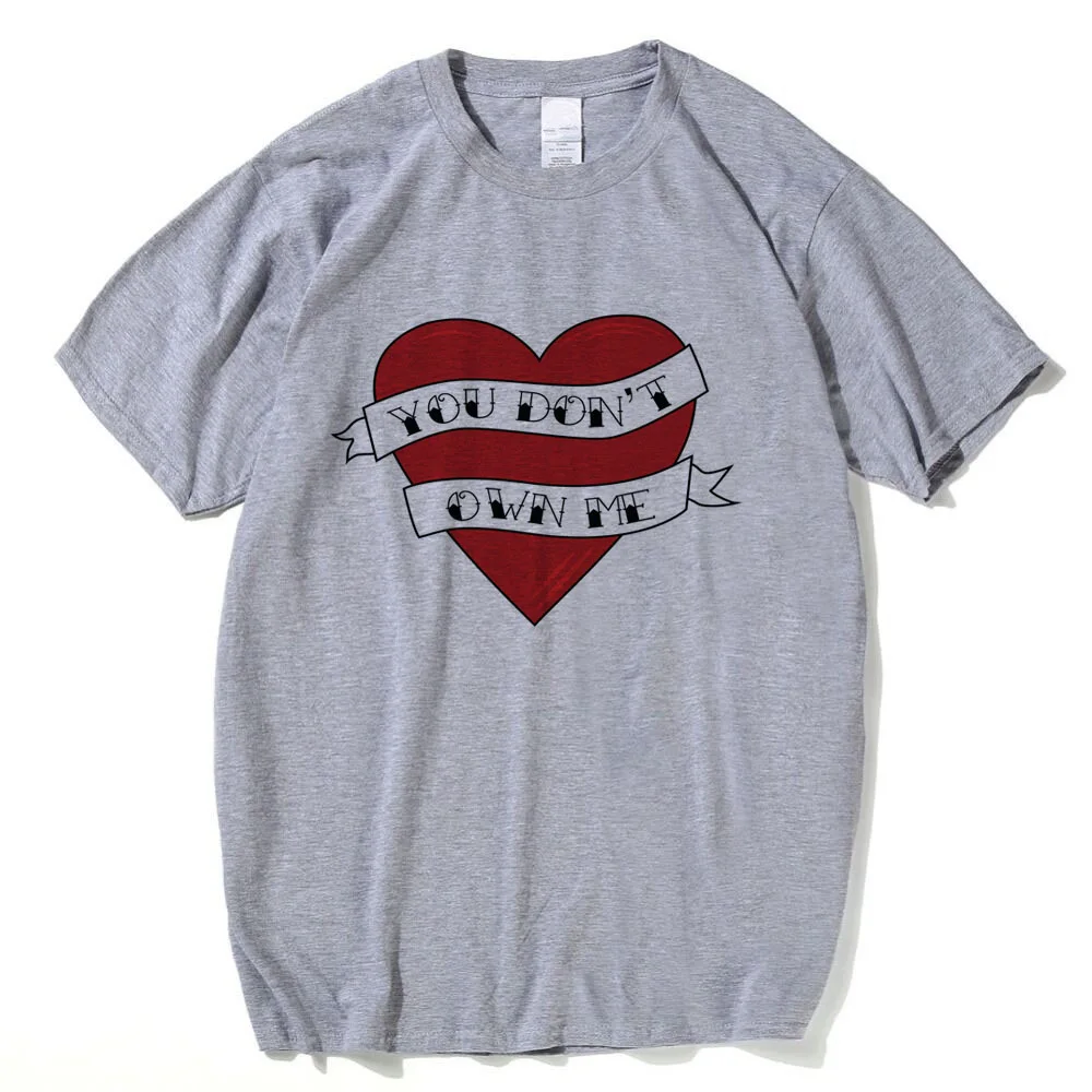 Heart T shirt Men You Don't Own Me Letter Printed Tees men Fashion Hip Hop Short Sleeve homme plus size t shirts | Мужская одежда