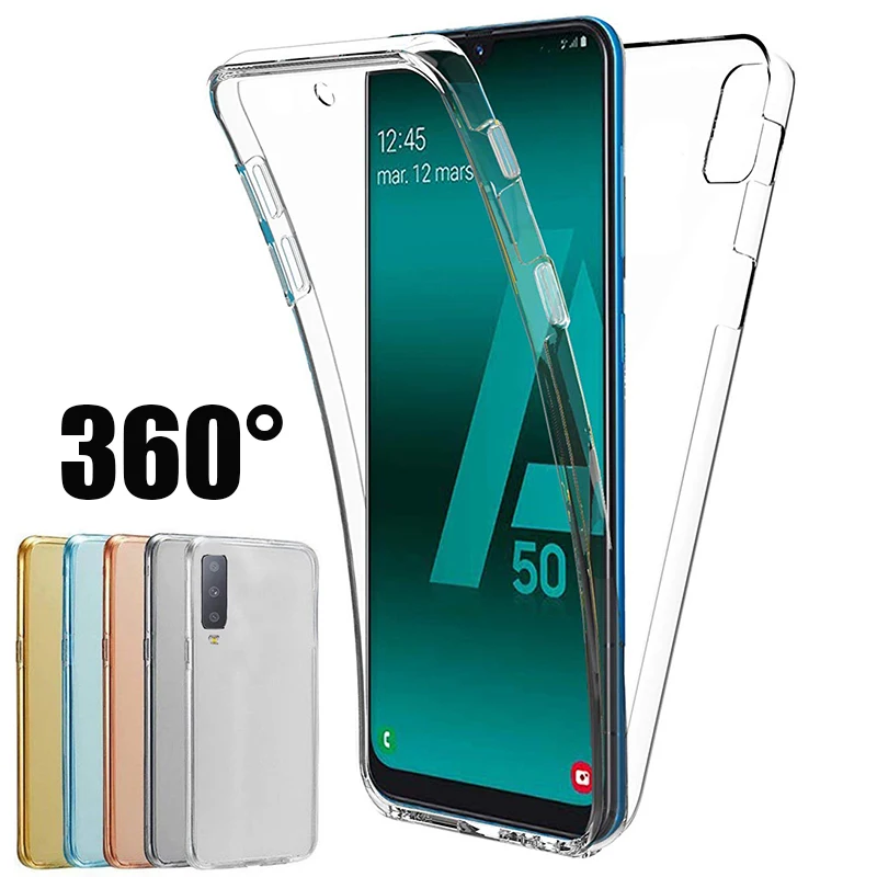 Чехол для телефона с защитой 360 градусов Samsung Galaxy A50 S10 S8 S9 Plus A60 A70 A10 M10 M20 A20 мягкий