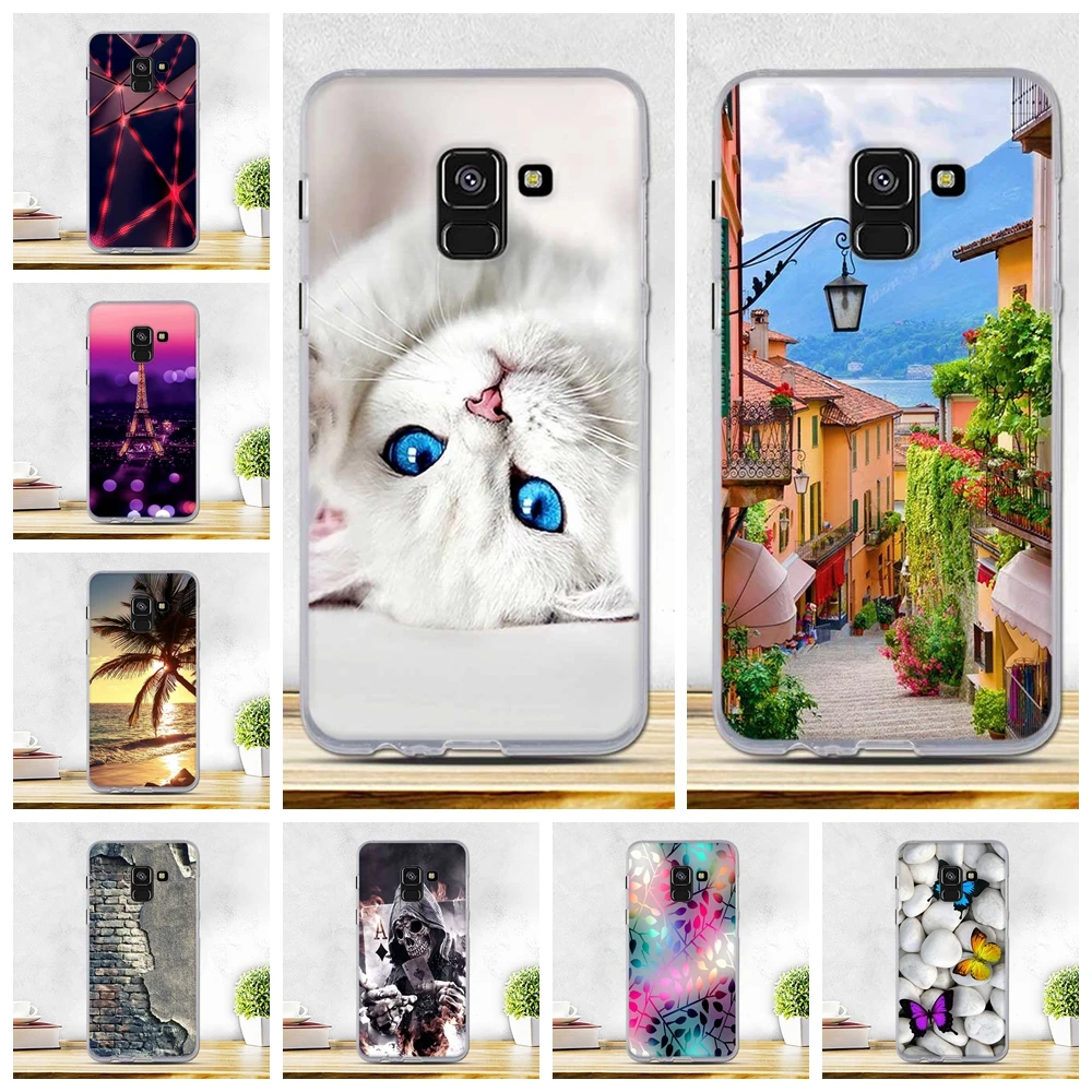 Чехол для Samsung Galaxy A8 2018 мягкий чехол из ТПУ с рисунком A530 A530F SM силиконовый