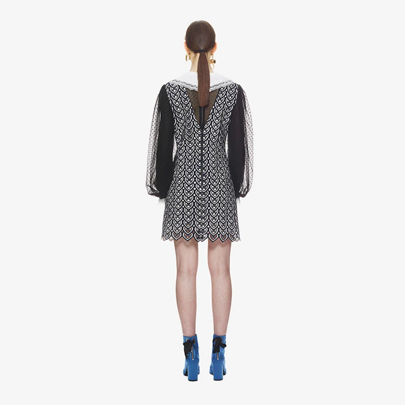 MODA NOVA/платье для автопортретов женское винтажное вязаное платье с вышивкой