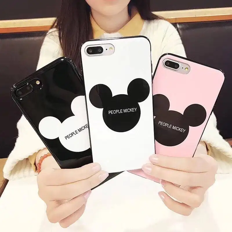 Милый мультяшный Микки чехол для iPhone 11 Pro X XS Max Xr глянцевый задней крышки 8 7 6s Plus |