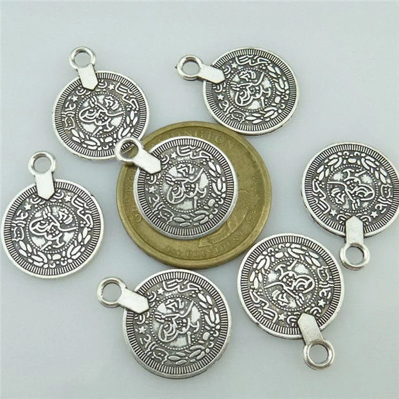 10 шт. винтажные посеребренные Подвески монеты|coin pendant|pendant coinpendants jewelry making |