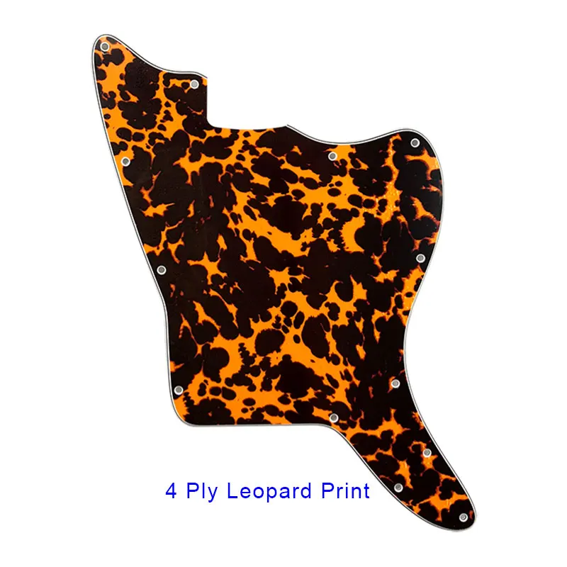 4Ply Leopard Print Pleroo пользовательские гитарные части-для США Jazzmaster стиль пустой с фиксированным винтом гитара отверстия накладки Замена - Цвет: 4Ply Leopard Print