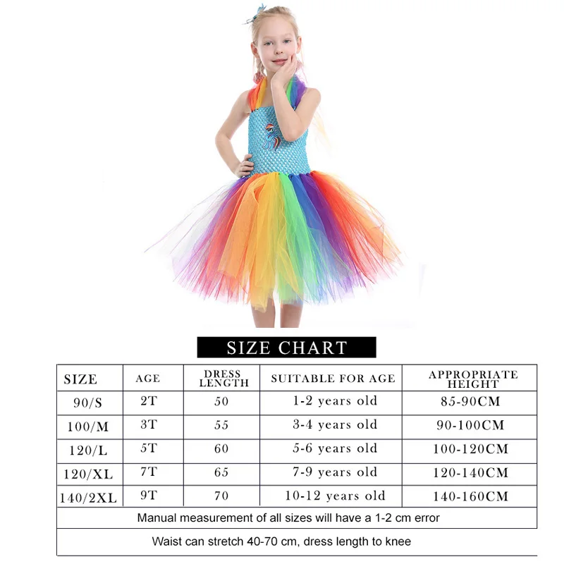 2020 New Style Unicorn Dress Kids Girls Princess Tutu Knee-Length Dresses Pastel Rainbow Flower Girl Birthday Part | Тематическая