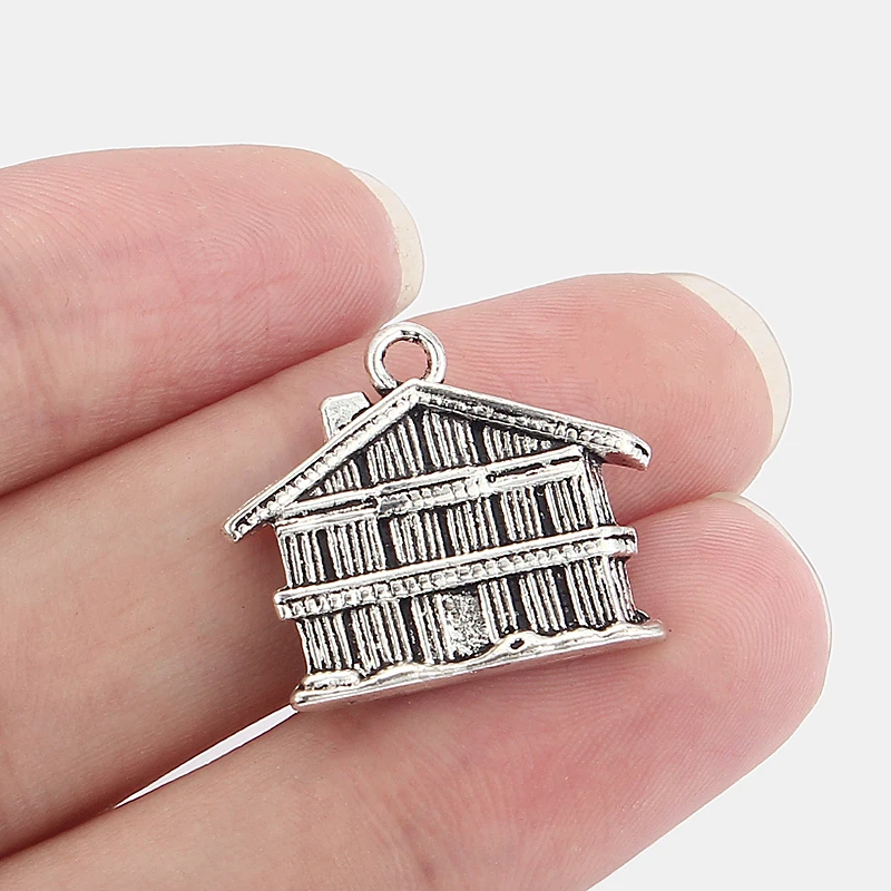 

10pcs House Home Charm Pendant Beads For Necklace 24*20mm
