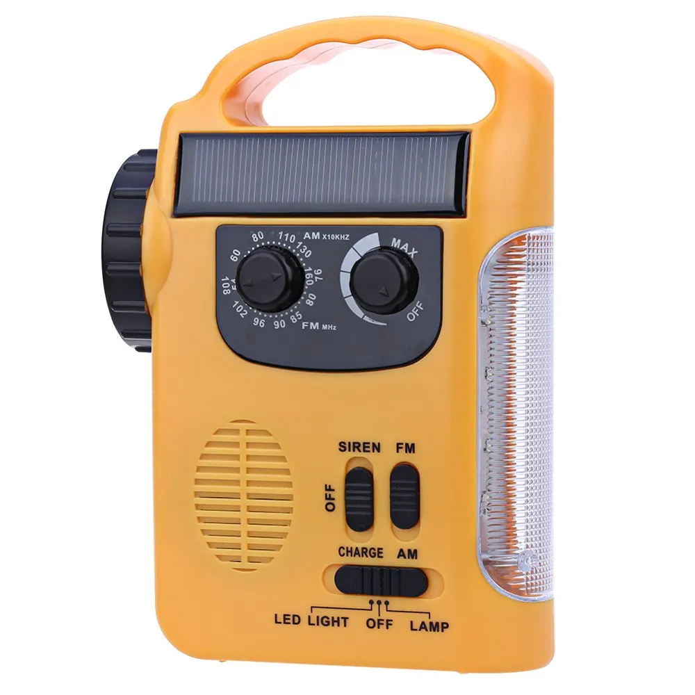 

RD339 Solar Dynamo Powered AM FM Radio with Flashlight LED Emergency Lamp Light