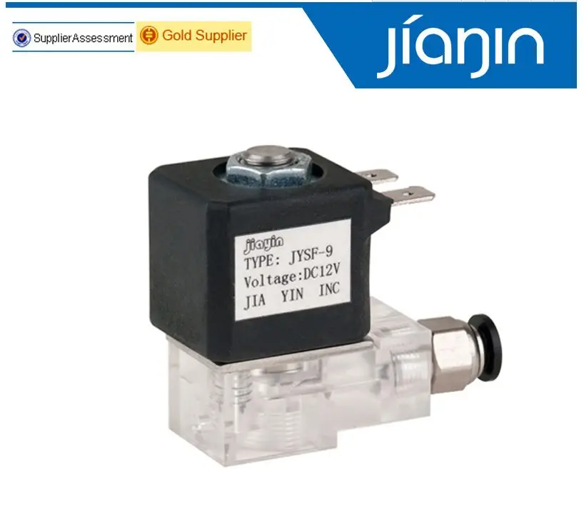 JYSF 9 нормально замкнутая 2 мм Cannula N/C 2/2 Way Valve DC 12V G1/8 'латунный парогенератор
