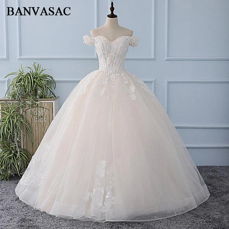 BANVASAC 2018 Кристаллы Милая Свадебные и Бальные платья реальные фотографии с