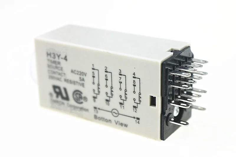 5S H3Y 4 Мощность на реле задержки времени таймера DPDT 14 5Sec AC220v AC110V DC24V DC12V|power on time