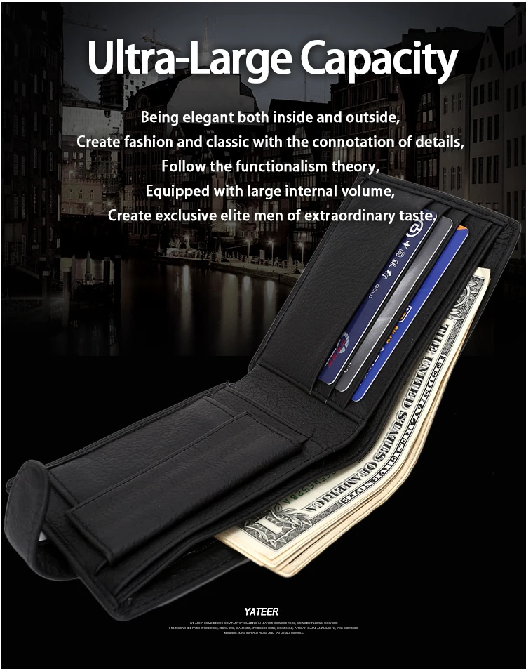 Genuine Leather Men Small Mini Thin Bifold Wallet Real Cowhide Slim Casual Money Short Purse New Design Hot Sale Soft Coin Pouch