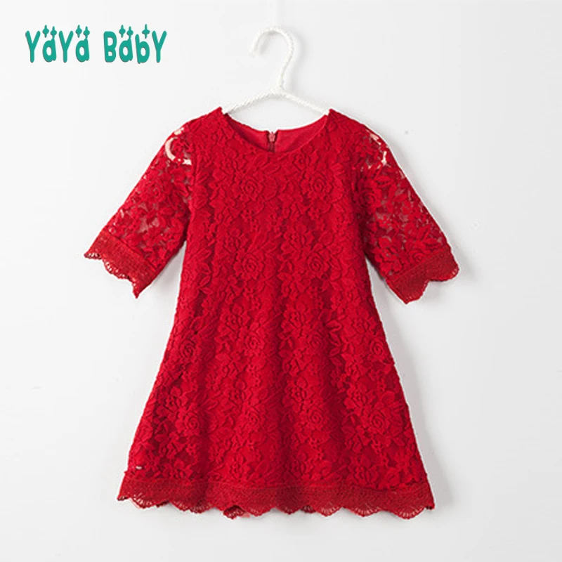 Кружевное платье для девочек 2019 новый летний кружевной цветок Детские платья