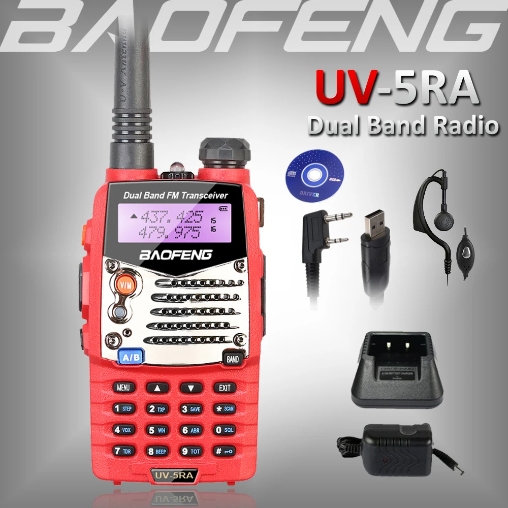 Baofeng UV5RA рация Dual Band УФ 5RA УКВ двустороннюю Любительское радио UV красный ручной