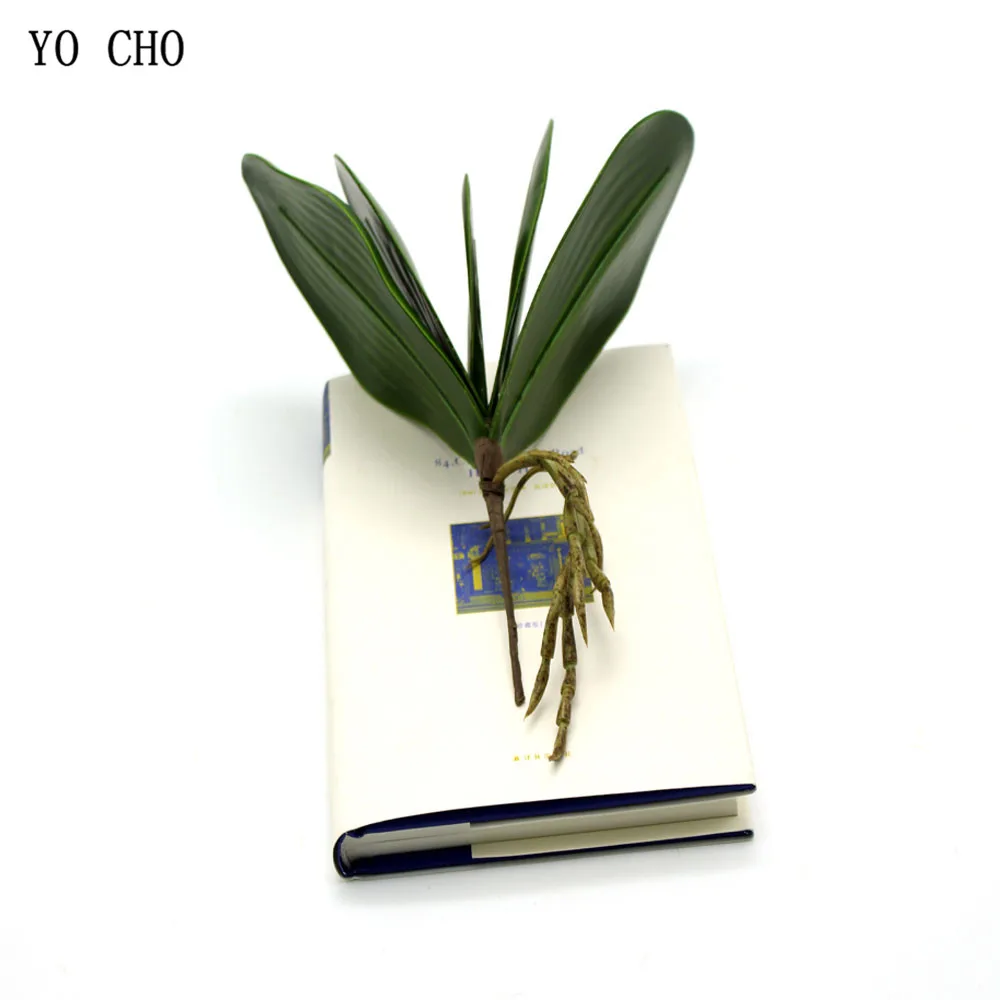 

YO CHO 1 шт. настоящий на ощупь фаленопсис, искусственная кожа, зеленые растения, Орхидея, листья, цветы, аксессуары для украшения дома