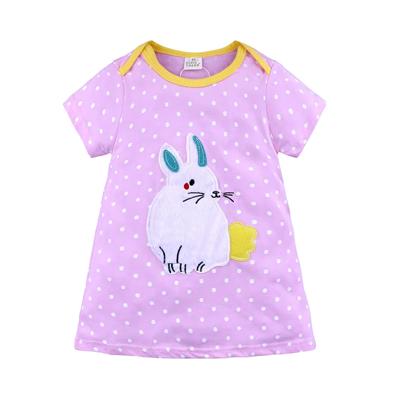 New Girls Clothes Children's Skirt Printed Cotton Short-Sleeved Dress | Детская одежда и обувь