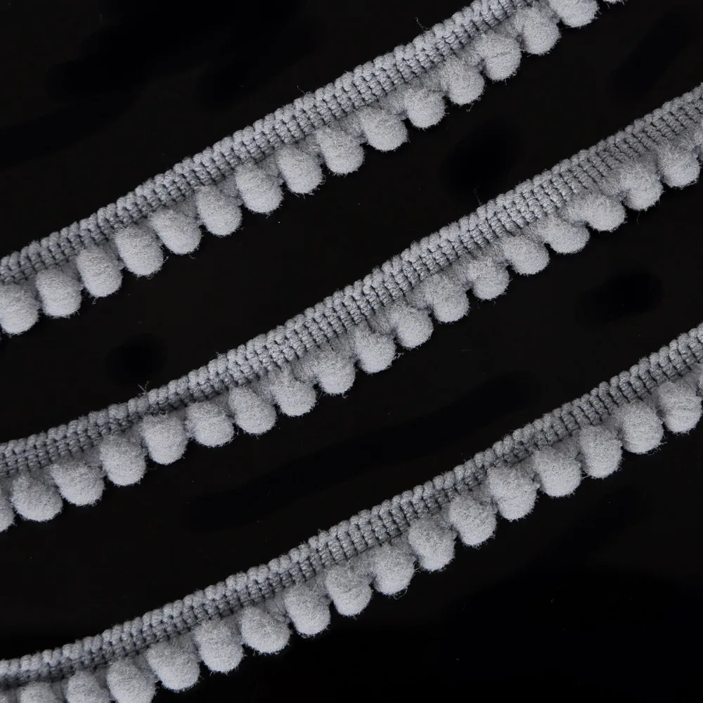 5 ярдов/партия серые помпоны шарики с кружевом 10 мм|ball lace|lace 10mmball fringe ribbon |