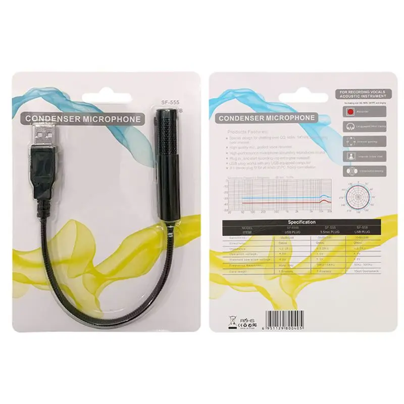 USB микрофон Анти шум регулируемый портативный аудио Голосовая трубка настольный