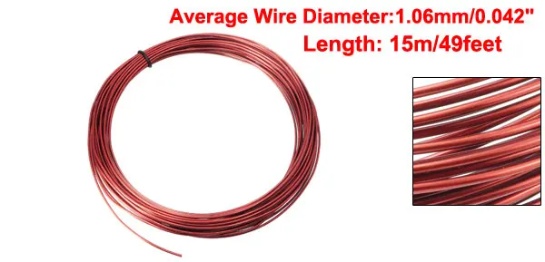 1.06mm Dia Uxcell 0,71/0,74/0,77/0,83/0,85/0,95/1,04/1,06/1,12/1,16/1,18/1,25/1,3/1,35/1,4 мм обмоточный провод 49 эмалированные обмотки катушки Медь - Цвет: 1.06mm Dia