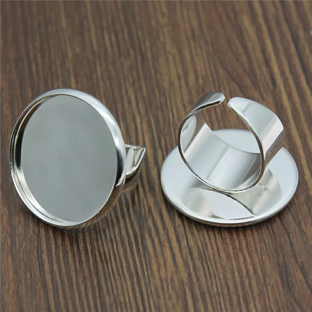 WYSIWYG 5pcs 3 Colors Fit 16mm 18mm 20mm 25mm Glass Cabochon High Quality Copper Material Wide Adjustable Ring Settings Base | Украшения и