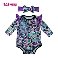 baby girl boy bodysuit long sleeve skull print newborn infant suit halloween costume for children 0 24 month costume 2021 new