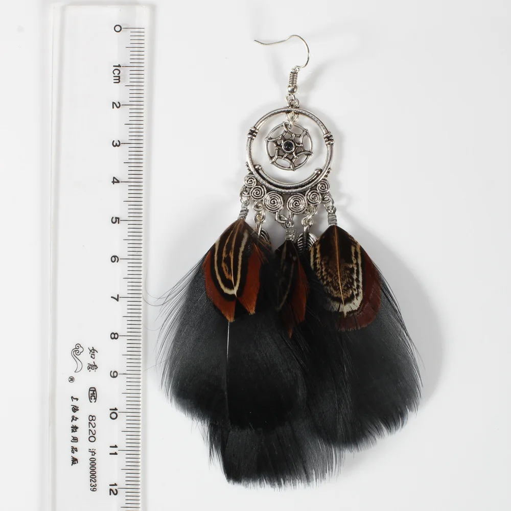 Серьги Кофе Черный перья женские aretes oorknopjes pendientes mujer moda букле d'oreille brincos 2017 Bijoux