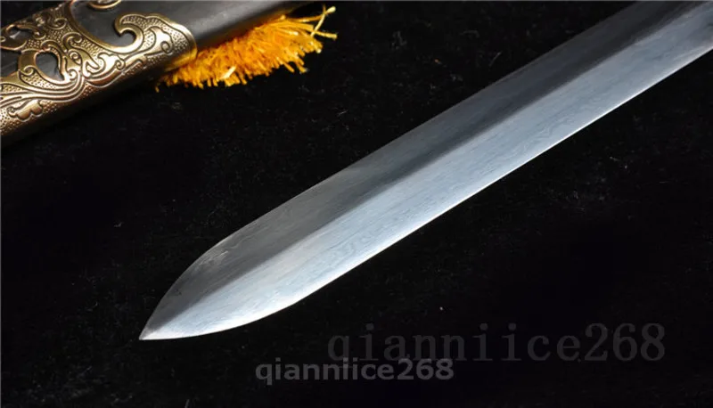 39 "черный Сая Дамаск Сложенный стальной острый Китайский Меч имеет Феникс|sword