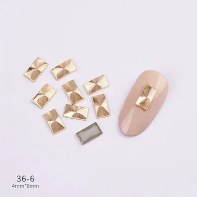 36-6 100 шт./лот, 3D легированные золотые наклейки для ногтей, спиральный узор, заклепки, шпильки, металлические аксессуары для маникюра, нейл-арта, сделай сам, украшения ногтей, амулеты - Цвет: 36-6