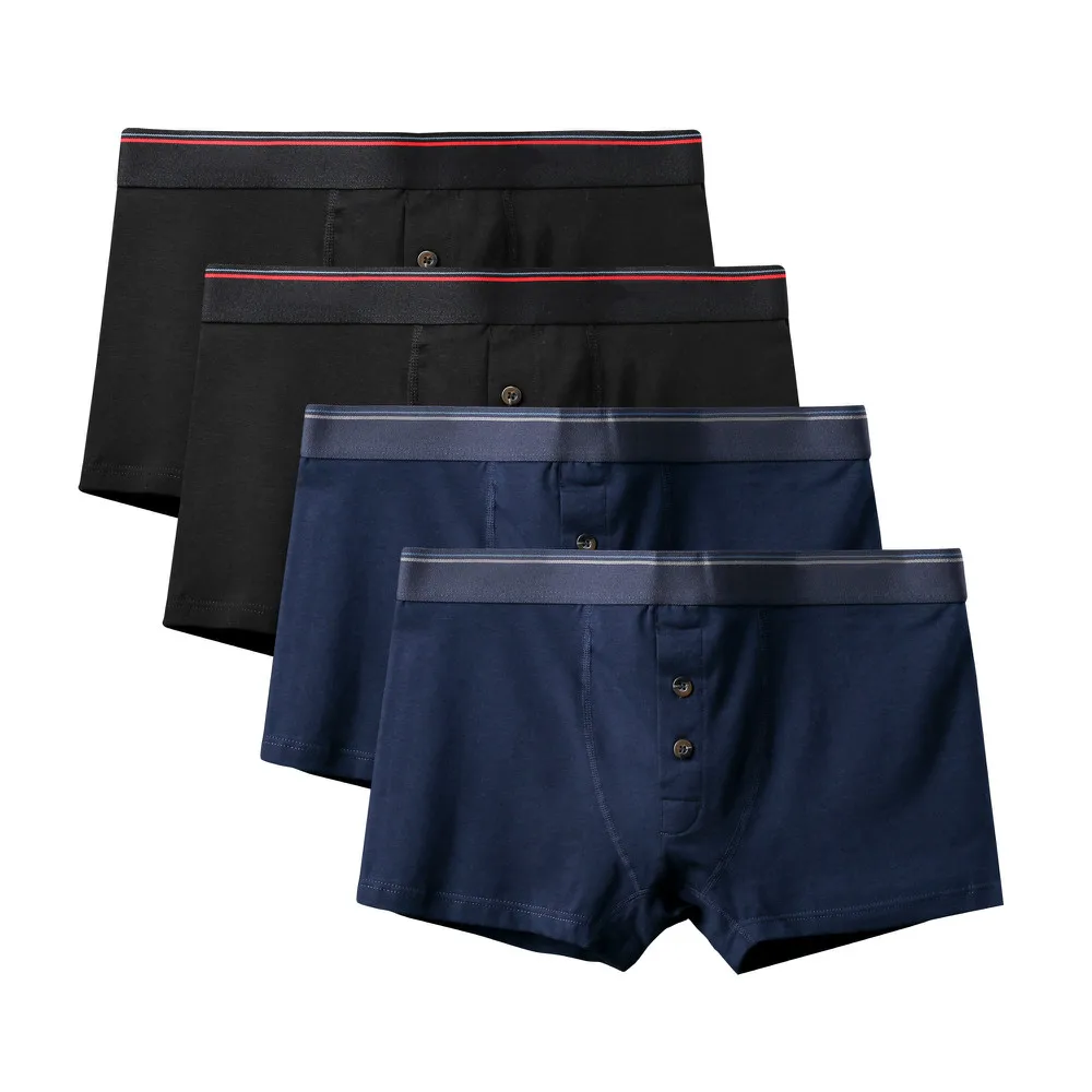 4Pcs A2432 Mix C23 4 шт./партия, модное мужское большое нижнее белье, эластичный широкий ремень, мужские трусы, однотонные хлопковые трусы, боксеры, шорты, сексуальные, плюс размер, боксеры, жир - Цвет: 4Pcs A2432 Mix C23