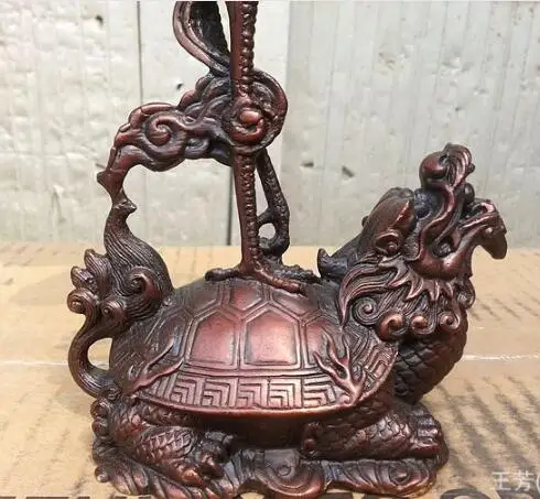 Китайская Золотая скульптура буддийская из бронзы подсвечник Статуя Дракона