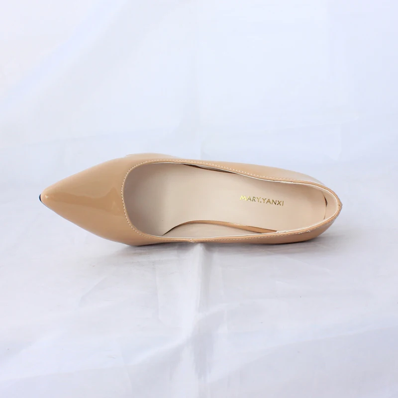 

Spring/Autumn Women Pumps Lady Shoes Genuine Leather High Heel Thin Heels Pointed Toe Fashion Party Slip-On Shallow Solid