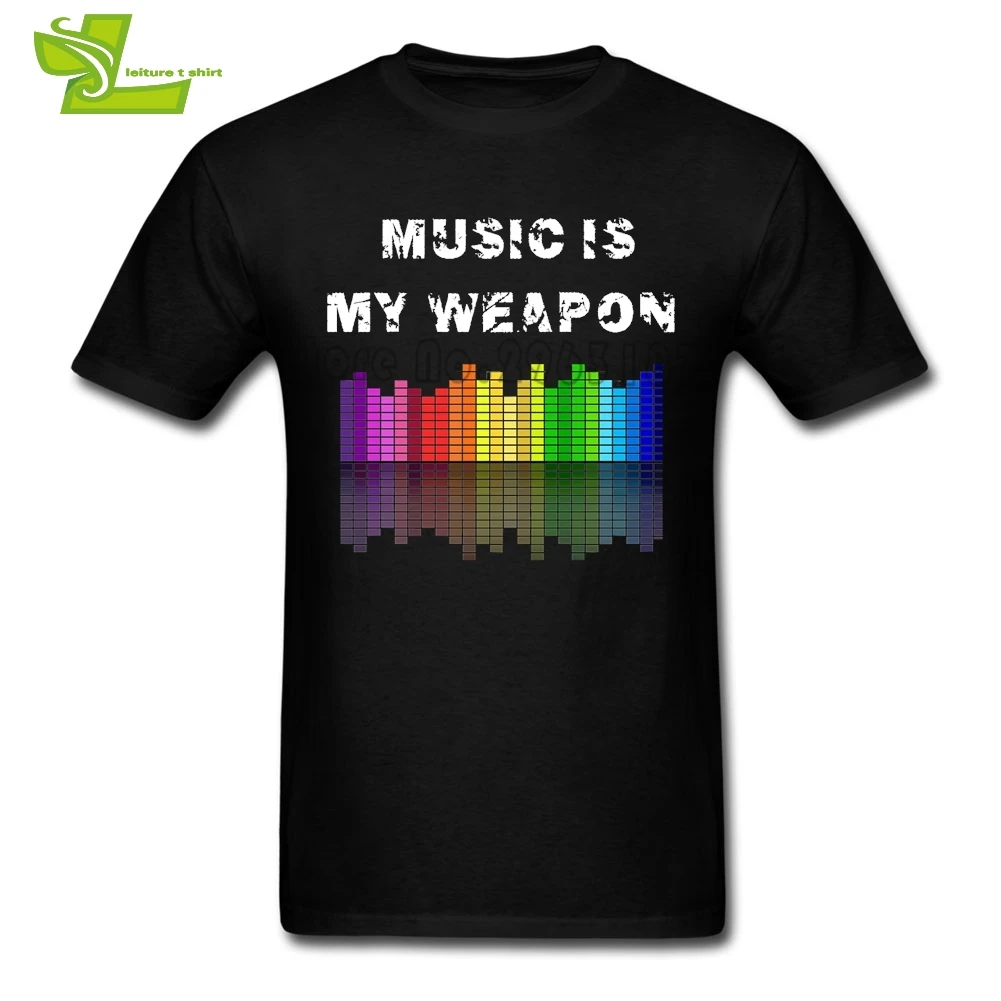 Мужская футболка с надписью Music Is My Weapon Новое поступление модная летняя принтом
