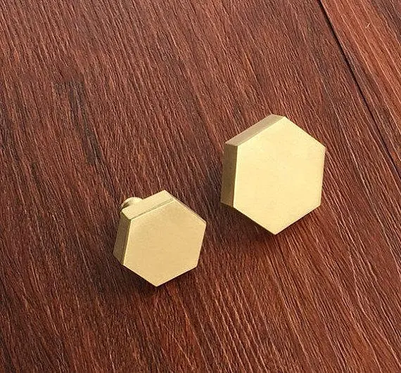 

Brass Hexagon Knobs Antique Bronze Cabinet Knob Handle Dresser Knobs Drawer Pulls HandleS Antique Kitchen Furniture Hardware