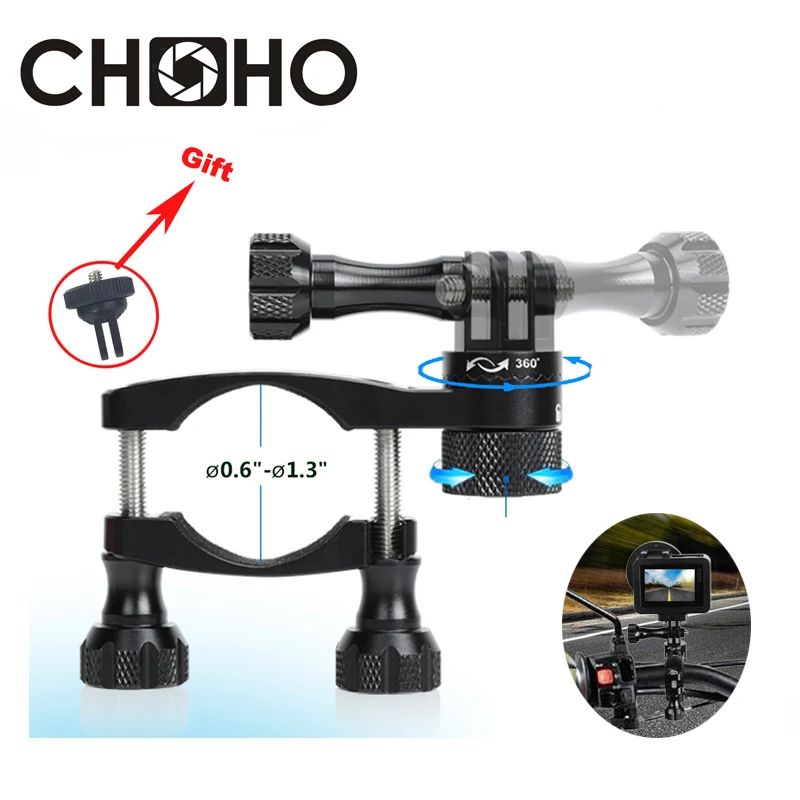 

Bike Handlebar Mount 360 Bicycle Motorcycle CNC Aluminum Holder for Gopro Hero 11 10 9 SJCAM Xiaoyi 4K SJ5000 Accessories