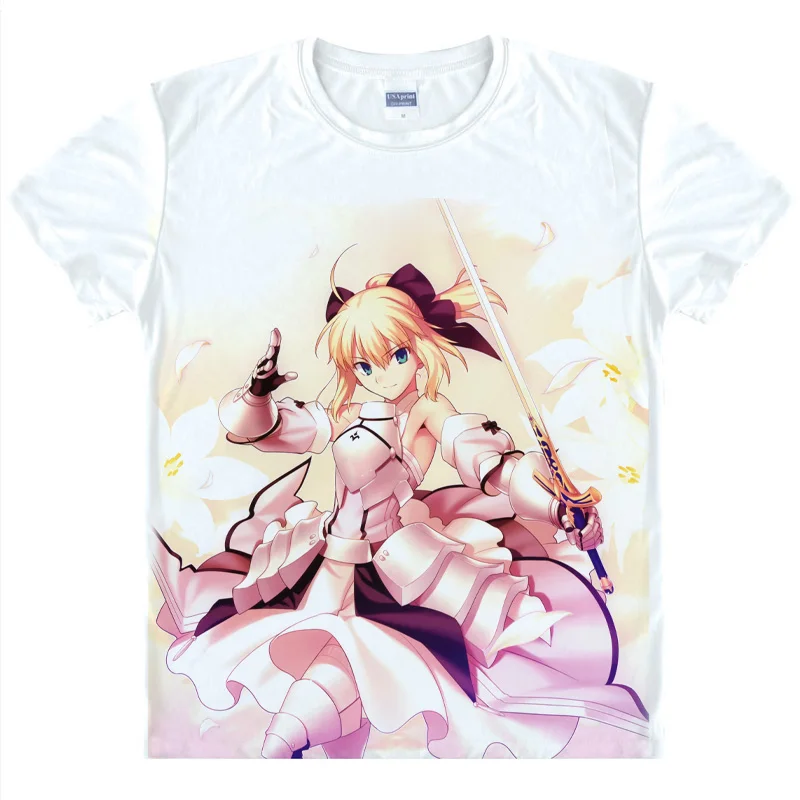 Футболка Coolprint с аниме Fate Hollow Ataraxia футболки коротким рукавом принтом саблей Arturia