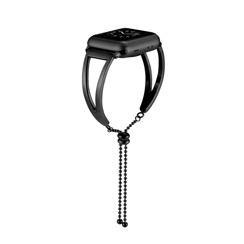 Браслет-цепочка из нержавеющей стали черный для Apple Watch ремешок умных часов