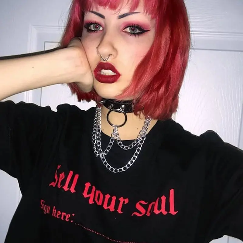 Женское Ожерелье чокер в стиле панк готический тренд черное Клубное колье