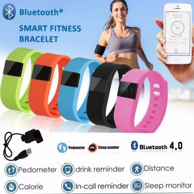 Bluetooth Smart Часы-браслет Поддержка пить напоминание здоровья фитнес-трекер