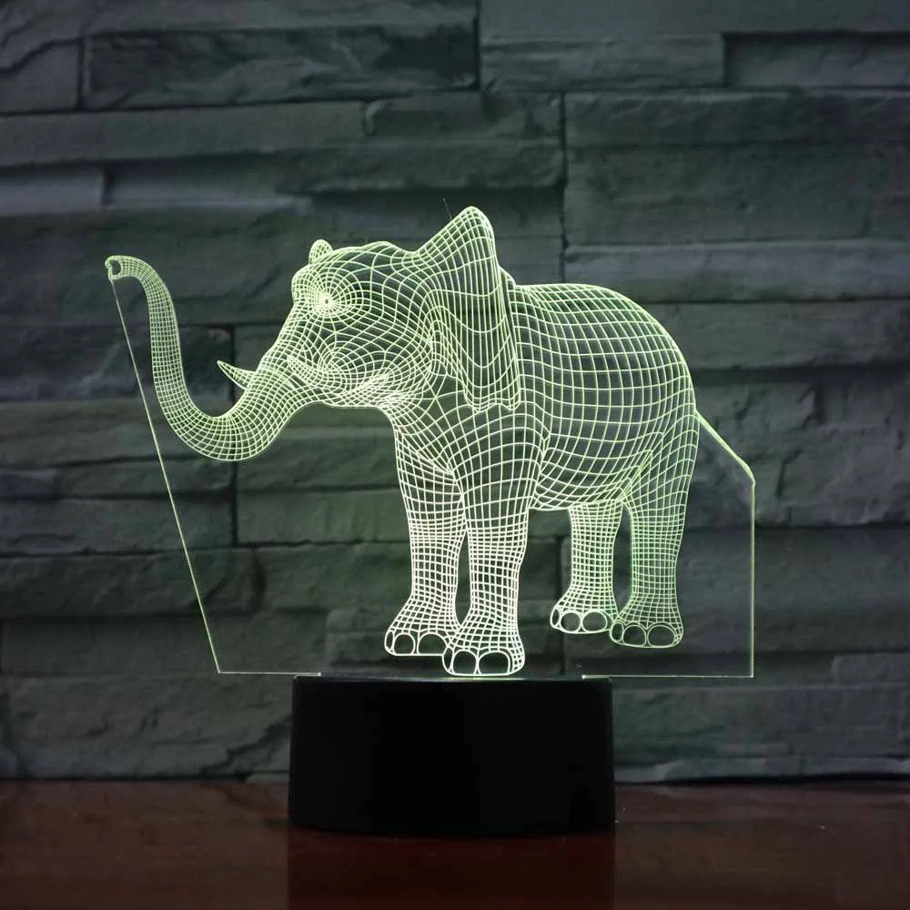 3d Светодиодная лампа со слоном ночники 7 цветов меняющие ребенка Veilleuse