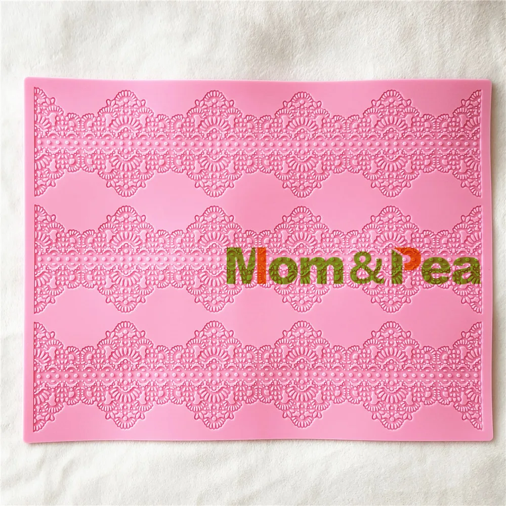 Mom & Pea GX189 большой размер кружевной коврик Украшение торта помадка торт 3D форма
