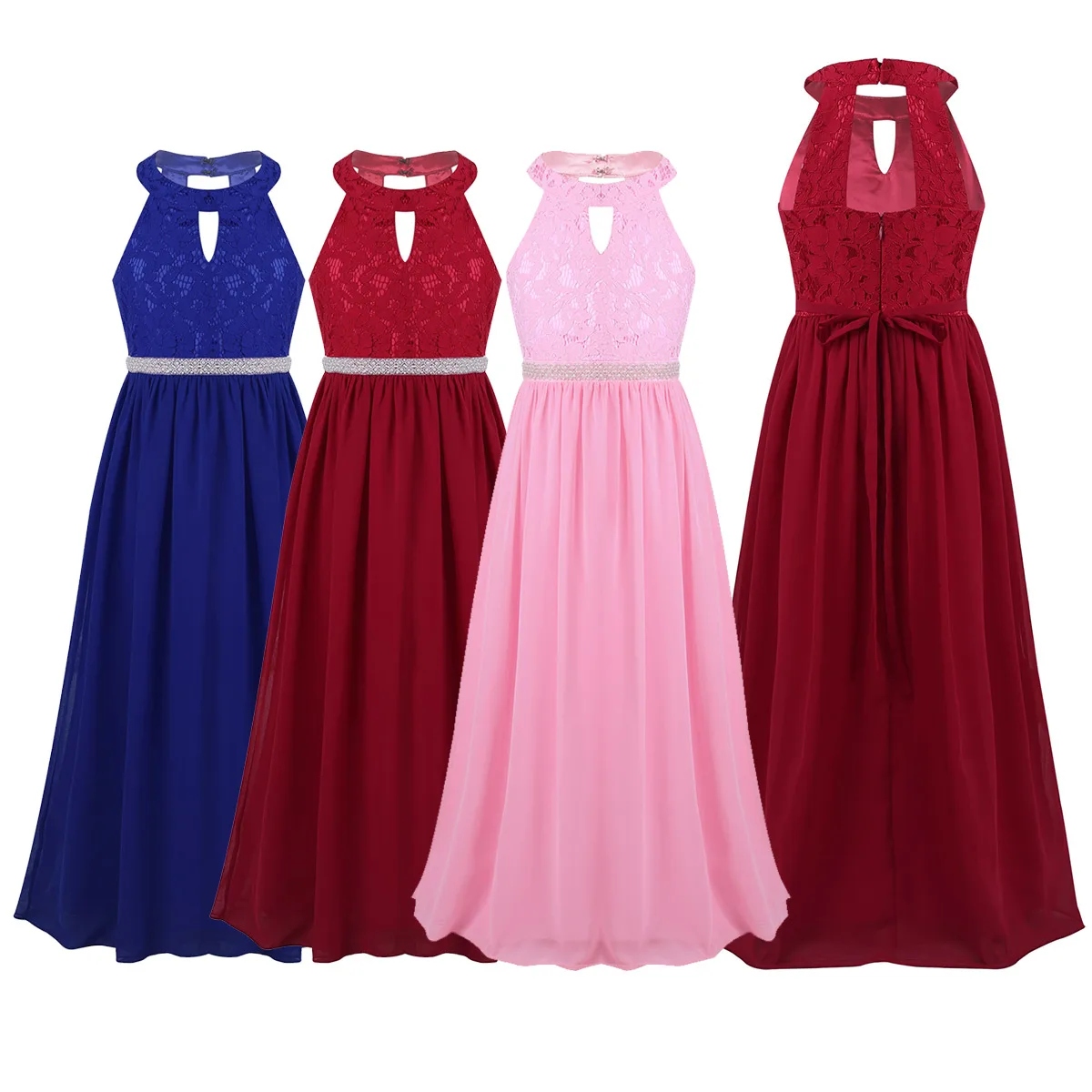 FEESHOW/Детская Одежда для танцев с цветочным узором и лямкой на шее праздничное