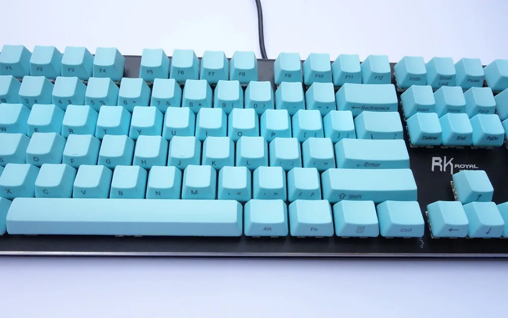Колпачки клавиш OEM светло голубые толстые PBT раскладка ANSI верхняя печать боковая