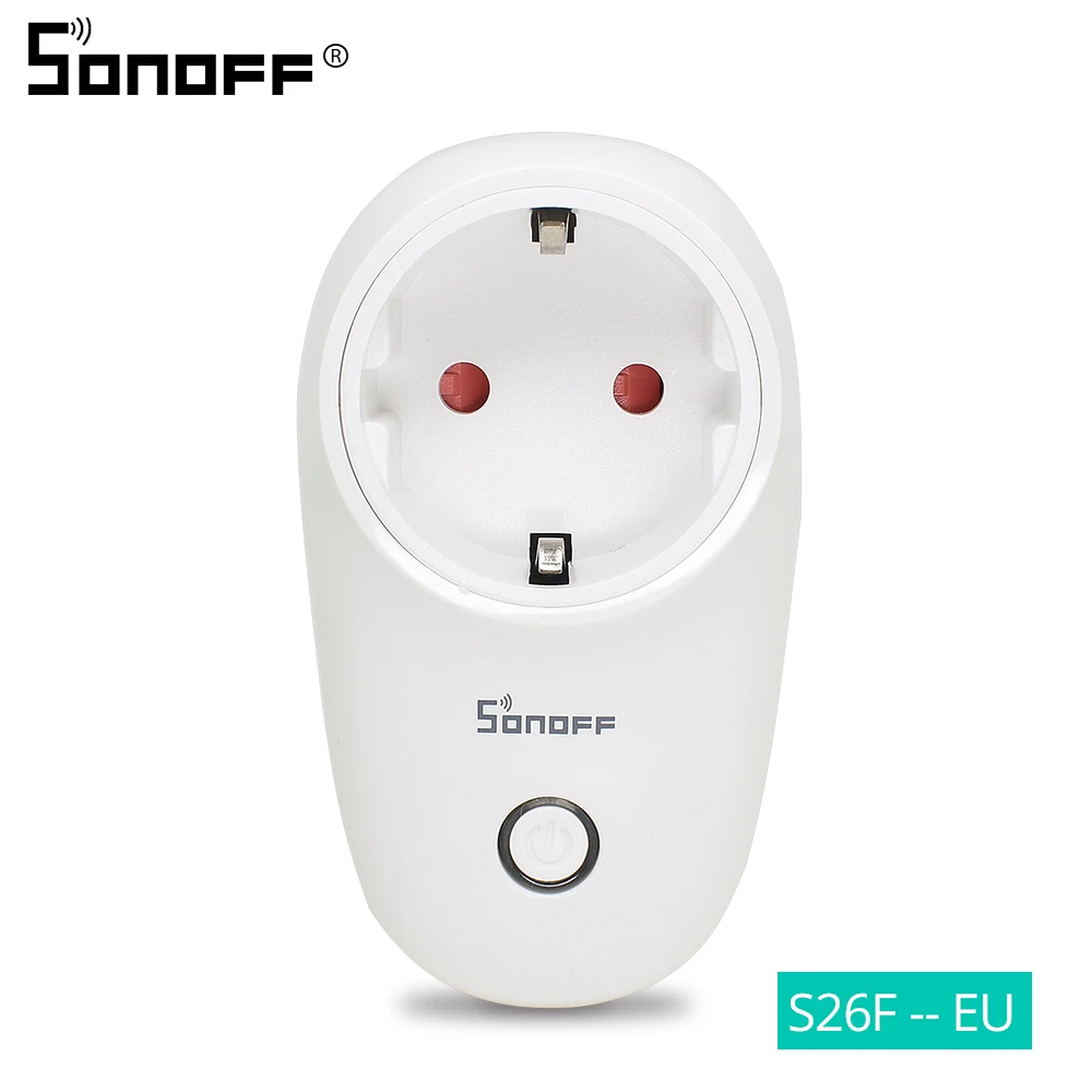 SONOFF S26 US/UK/CN/AU/EU wifi умная розетка, светильник, таймер, 220 В, беспроводной пульт дистанционного управления Alexa Google Home - Комплект: S26-EU-F