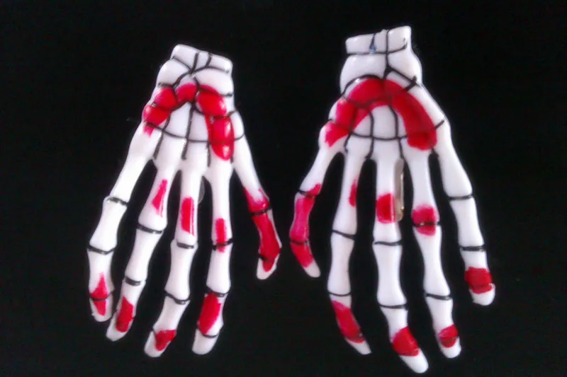 Женская заколка для волос 12 шт./лот в готическом стиле|skeleton hand|hair clips skullhand hair clip |