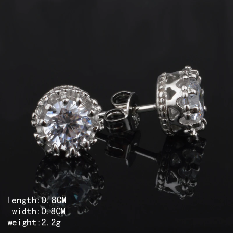 Серьги из стерлингового серебра 925 пробы 8 мм 2ct высококачественные серебряные