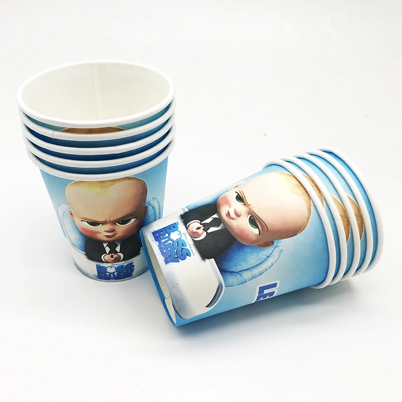 10 шт./лот детские чашки с надписью boss товары для дня рождения бумажные стаканы