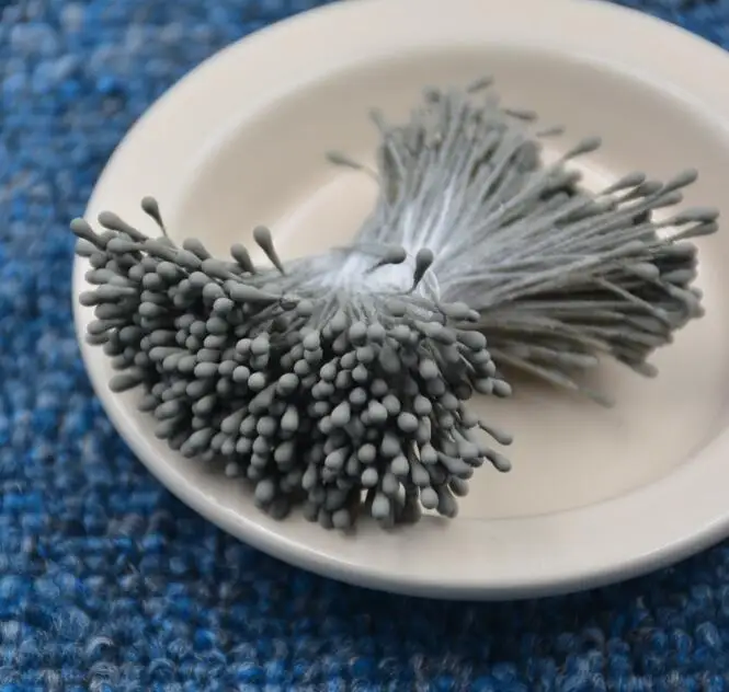 Dark Gray 400 шт 1,5 мм мини-цветок Stamen Pistil Свадебное Украшение скрапбукинг Сделай Сам искусственные открытки торты Цветы Аксессуары - Цвет: Dark Gray