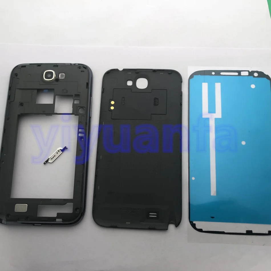 Полноразмерный корпус запасные части для Samsung Galaxy Note 2 II N7100 средняя рамка задняя