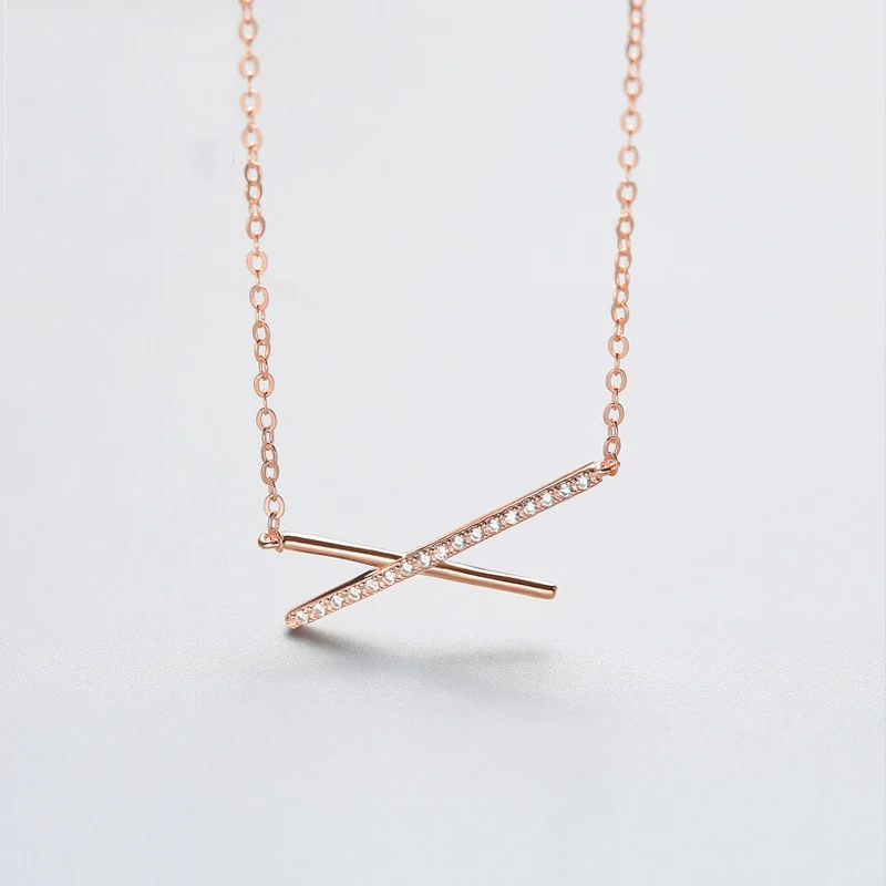 

PONYKISS Trendy 100% 925 Solid Sterling Silver Geometric Pendant Necklace Zircon Chain Cute Gift Women Fine Jewelry Engagement