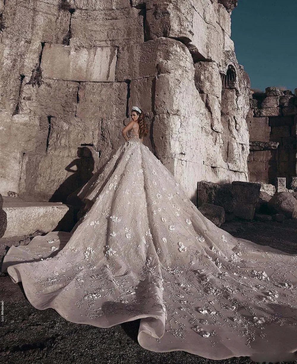 Роскошное роскошное свадебное платье Дубаи новые модные кружевные бальные