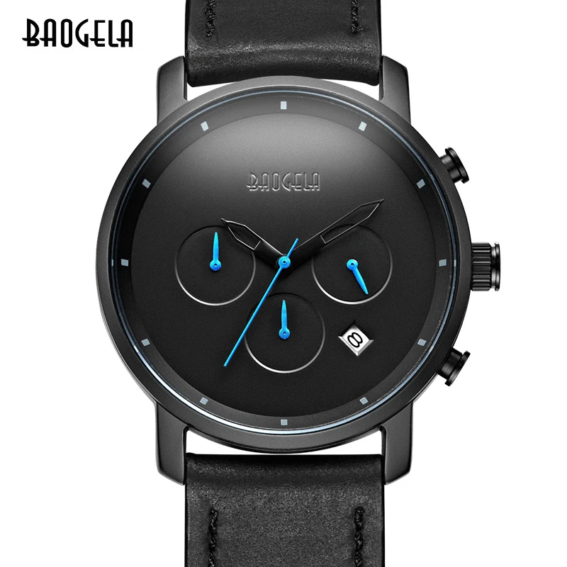 Мужские кварцевые часы из натуральной кожи спортивные для студентов с