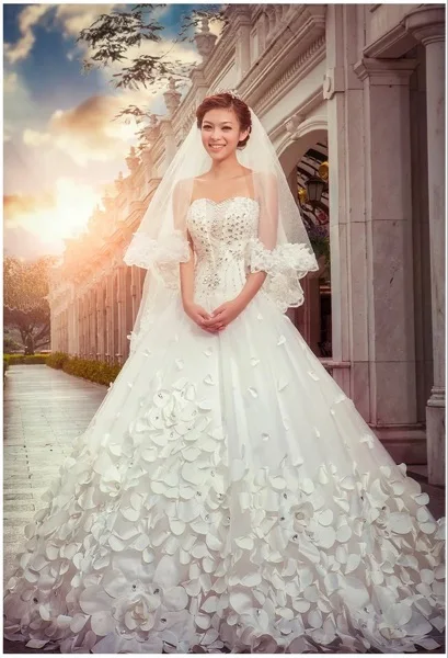 Роскошные мусульманские свадебные платья бальное платье с цветами и кристаллами